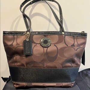 Coach Colette Brown and Black Tote